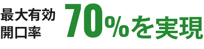 最大有効開口率70%を実現